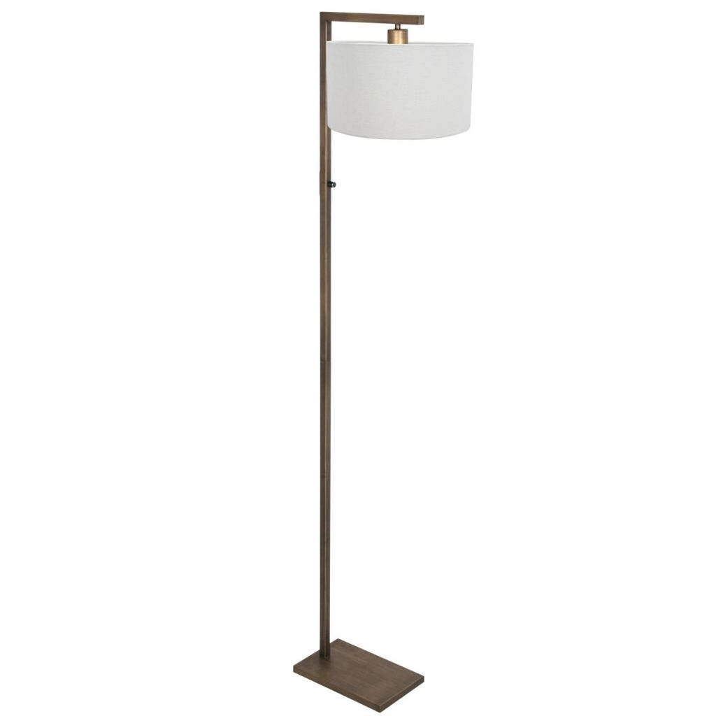 Floor lamp bronze Stang with white hood Steinhauer 8712746189704