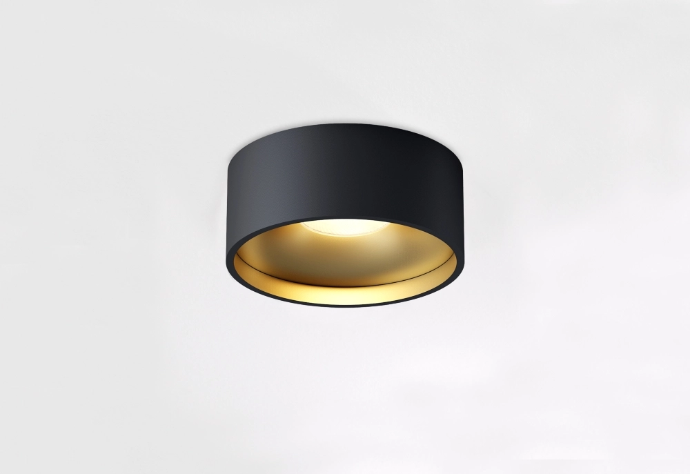 Bathroom ceiling light Oran Ø 12cm - Black/gold