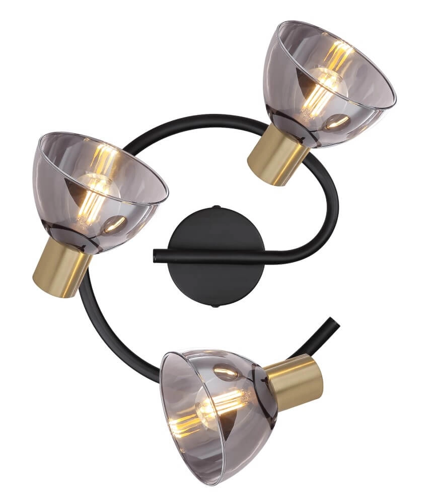 3-light ceiling lamp Jay black with gold Globo 9007371399390