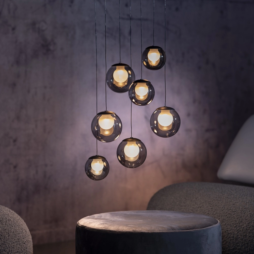 7-light pendant lamp Pure Popup mystic grey Paul Neuhaus 4012248396674