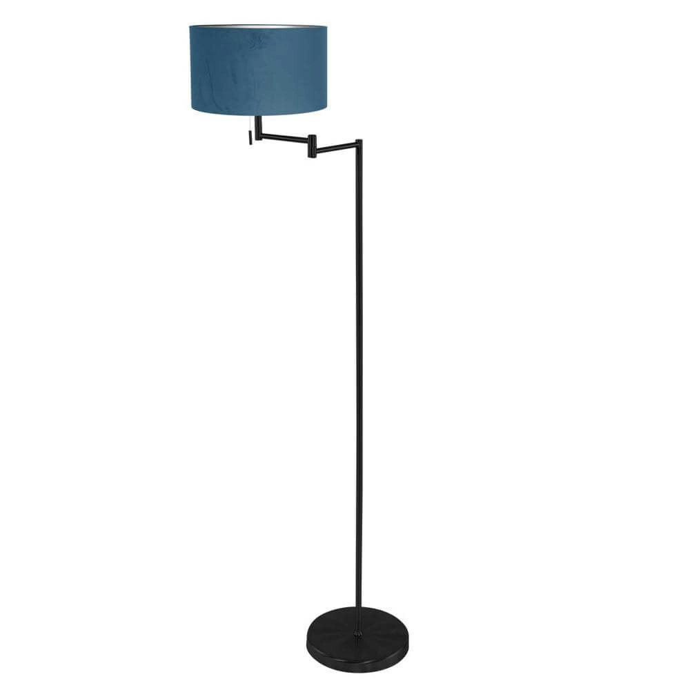 Floor lamp Bella black with blue hood Steinhauer 8712746174656