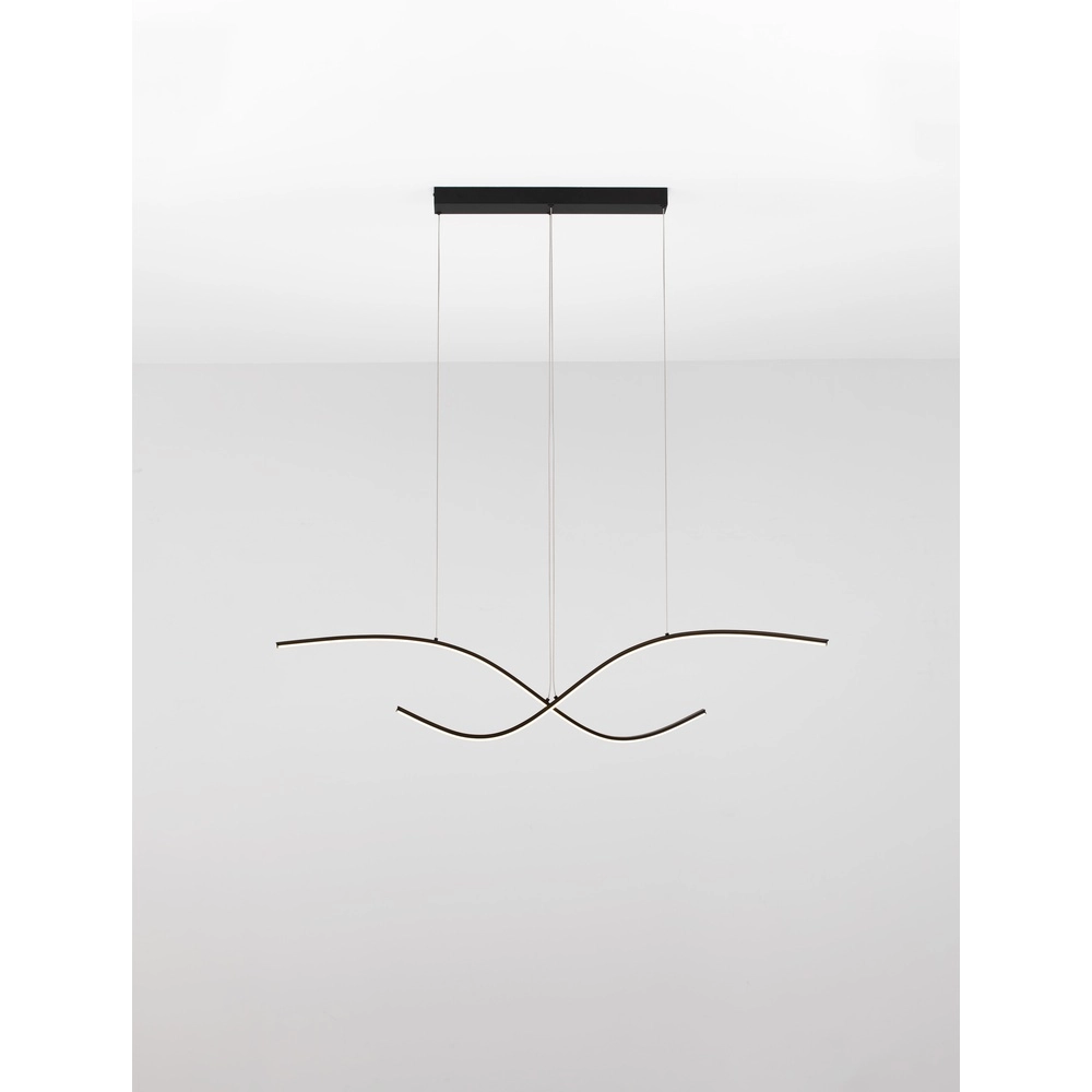 Hanging lamp curl Brio black