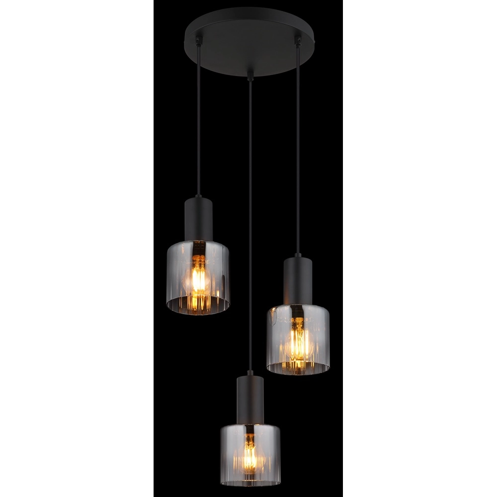 Design pendant lamp Jack 3-light black Globo 9007371519828