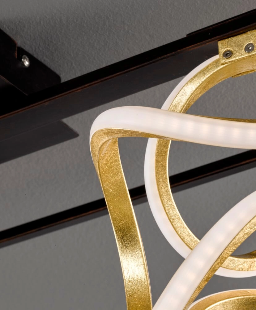 Designer ceiling lamp Gesa black with gold Fischer & Honsel 4001133205566