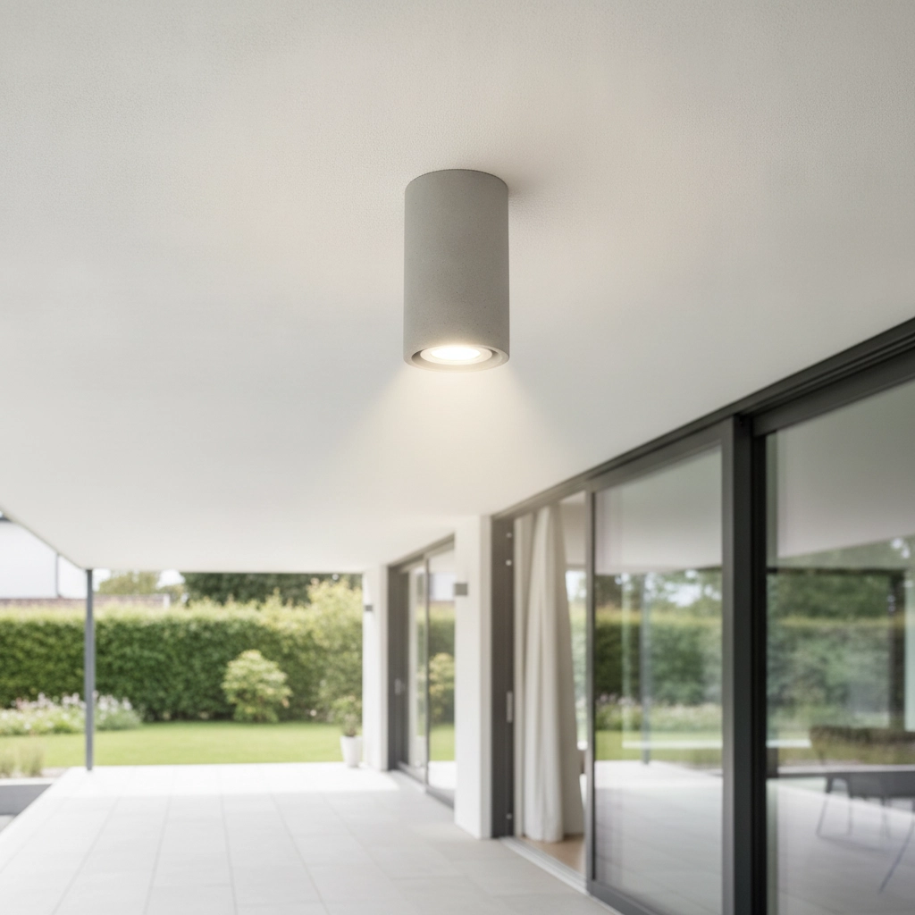 Ceiling spotlight Emile concrete grey