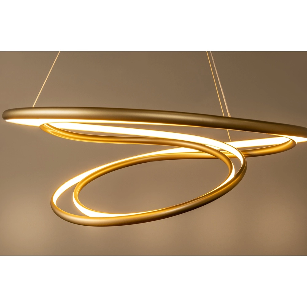 Design pendant lamp Sardana Ø 80cm curl gold Premium by Lucide 5411212520890