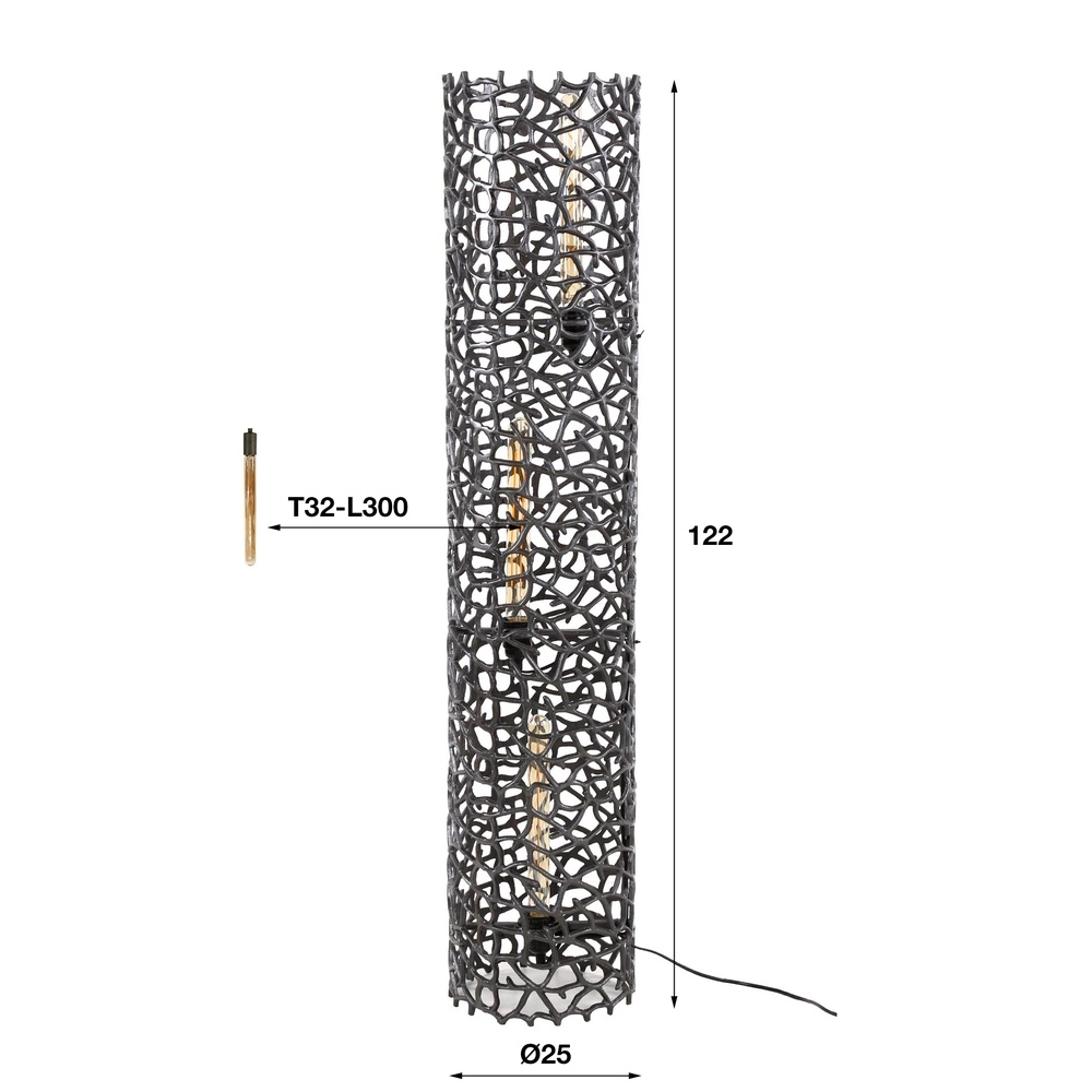 Modern floor lamp Weaver 122cm - 3x E27 Lyora 8716803512764