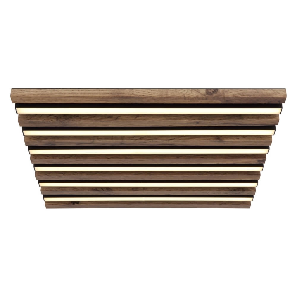 Ceiling lamp Hayden black with wood square 45cm Globo 9007371510641