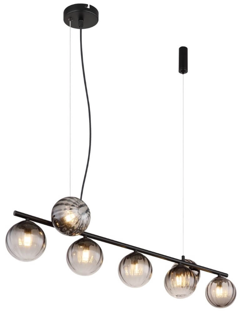 7-light pendant lamp Dallerta smoke glass