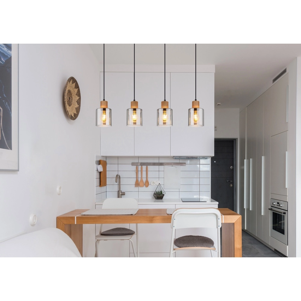 Design pendant lamp Aleidis 4-light black Globo 9007371515219