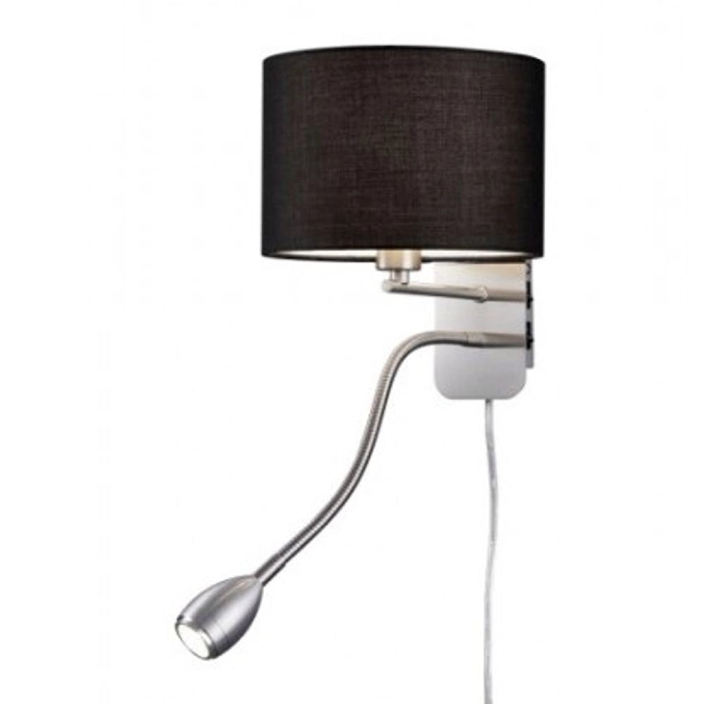 Wall lamp Series 2711 with reading lamp and black shade