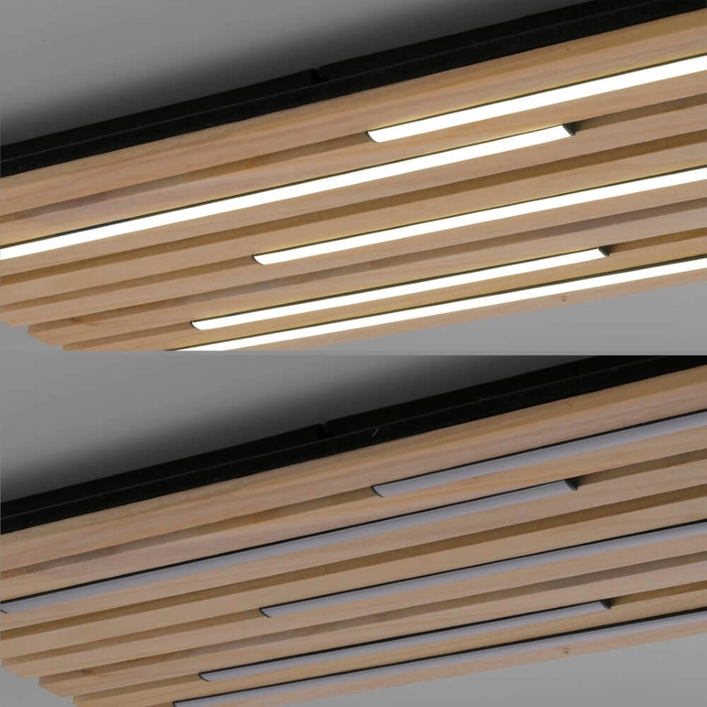 Rectangular ceiling lamp Q-Akustik wood Paul Neuhaus 4012248385371