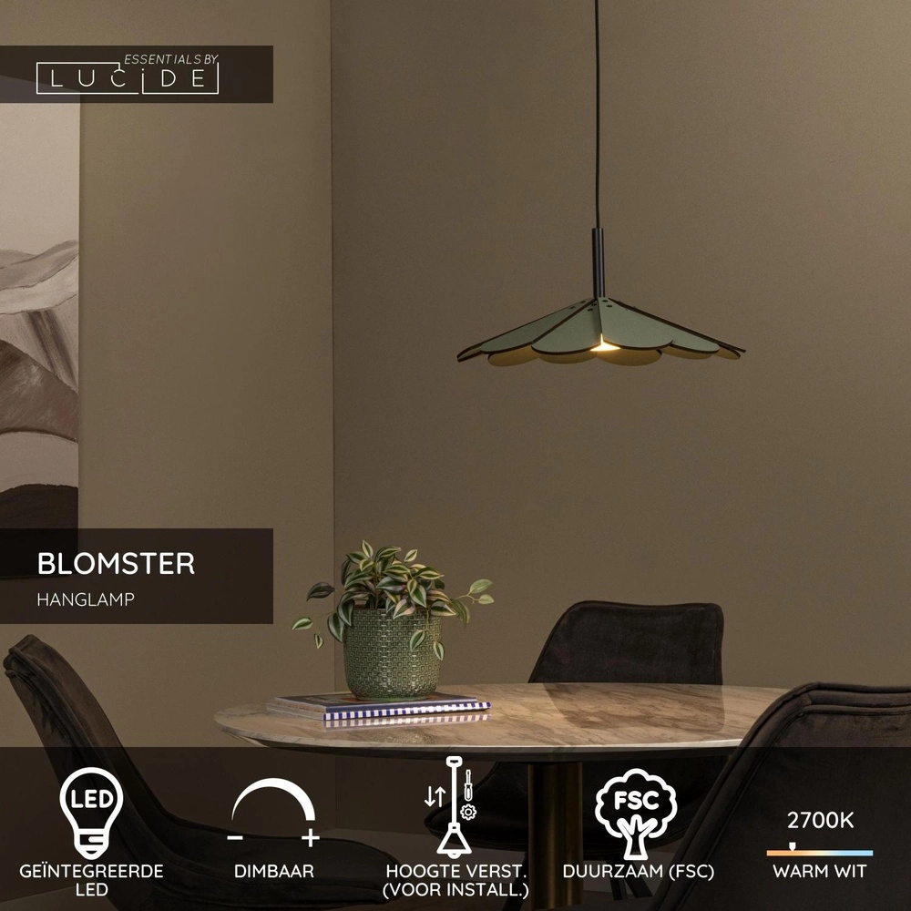 Design pendant lamp Blomster Green Lucide 5411212771537