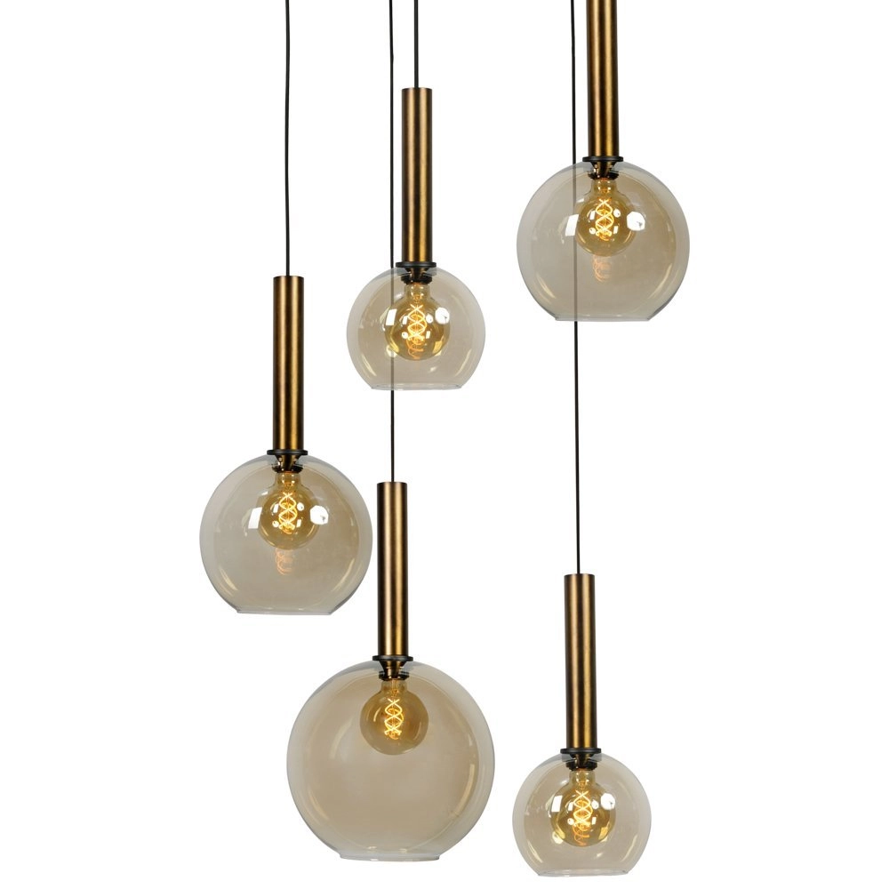 Black hanging lamp Bella 5 lights with gold Masterlight 8718121253527