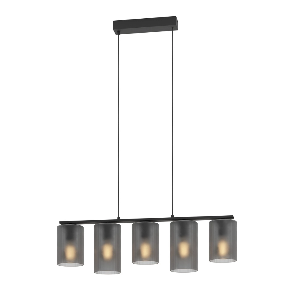 5-light pendant lamp Colomera Ø 12cm - smoke frosted glass Eglo 9008606307159