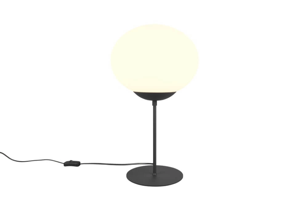 Table lamp Fomento Ø 30cm - black with white glass