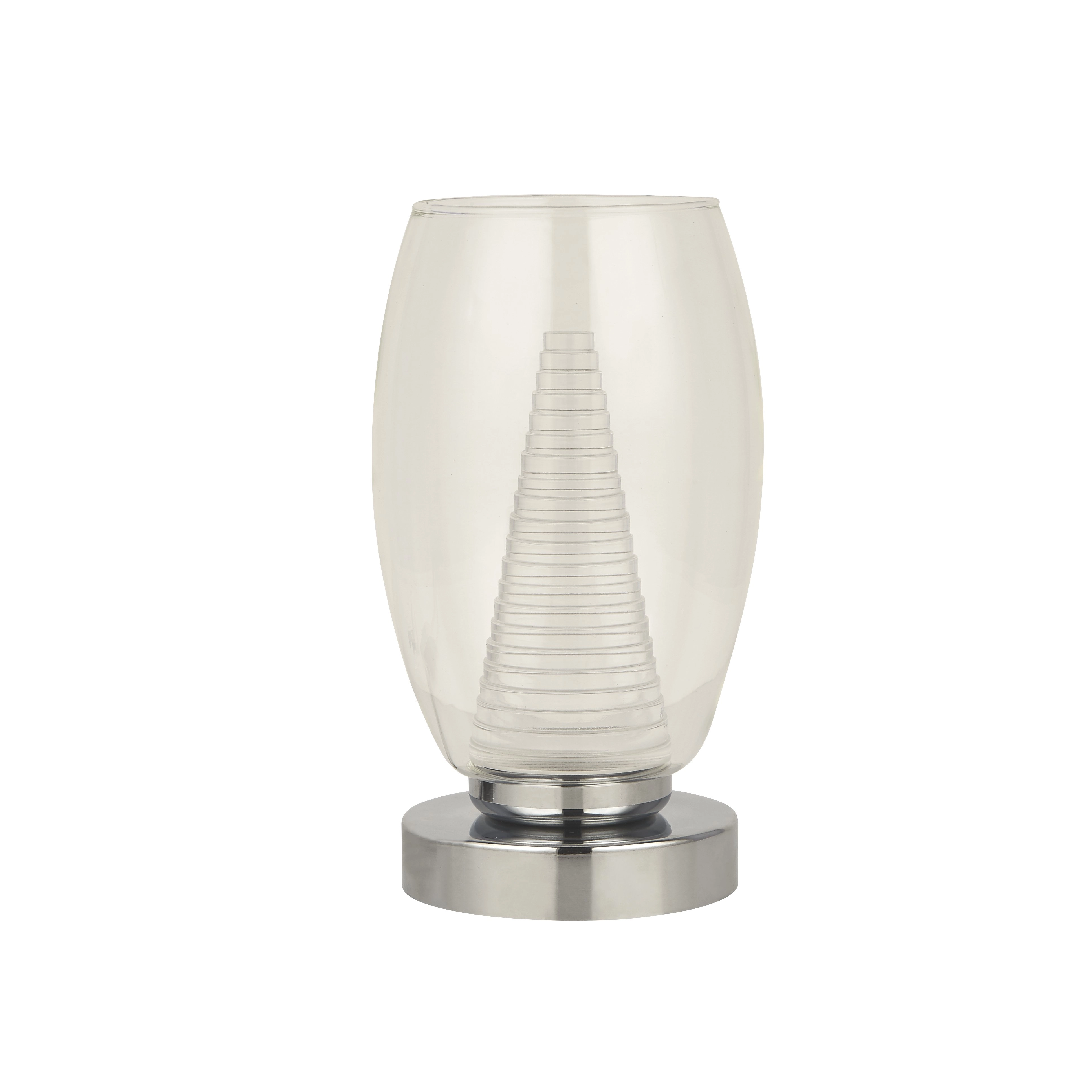 Modern table lamp Cyclone chrome with clear glass