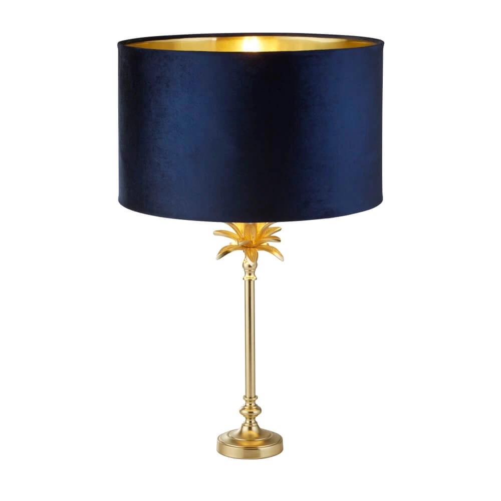 Table lamp Palm Gold with dark blue Searchlight 5053423257570