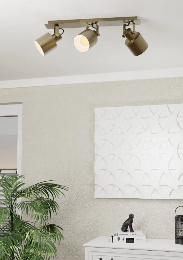 Brass ceiling spotlight Southery 3-light Eglo 9002759438197