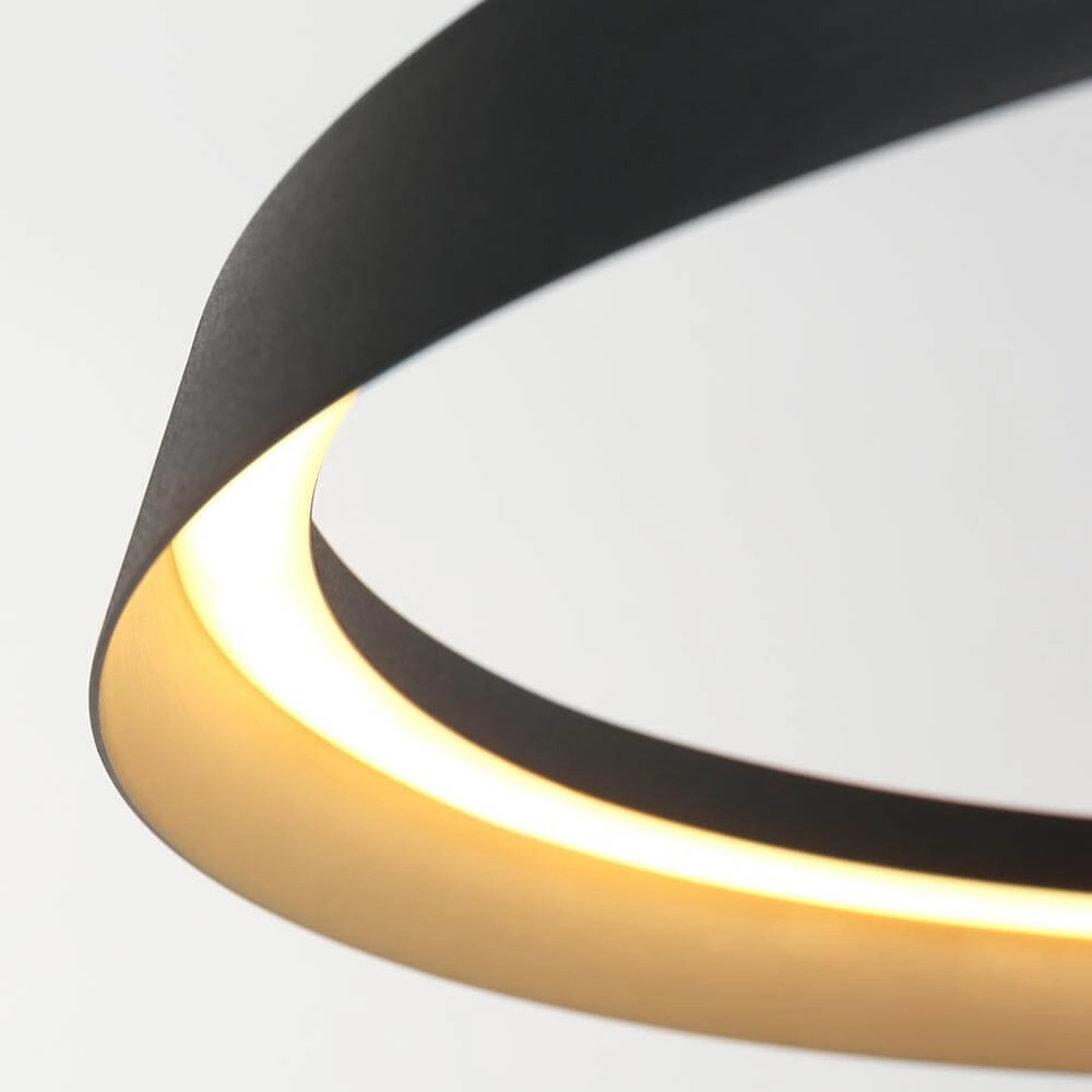Sleek pendant lamp Ringlux black Ø 60cm Steinhauer 8712746171976