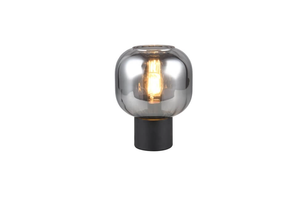 Trendy table lamp Diva black with smoke glass Trio 4017807614596