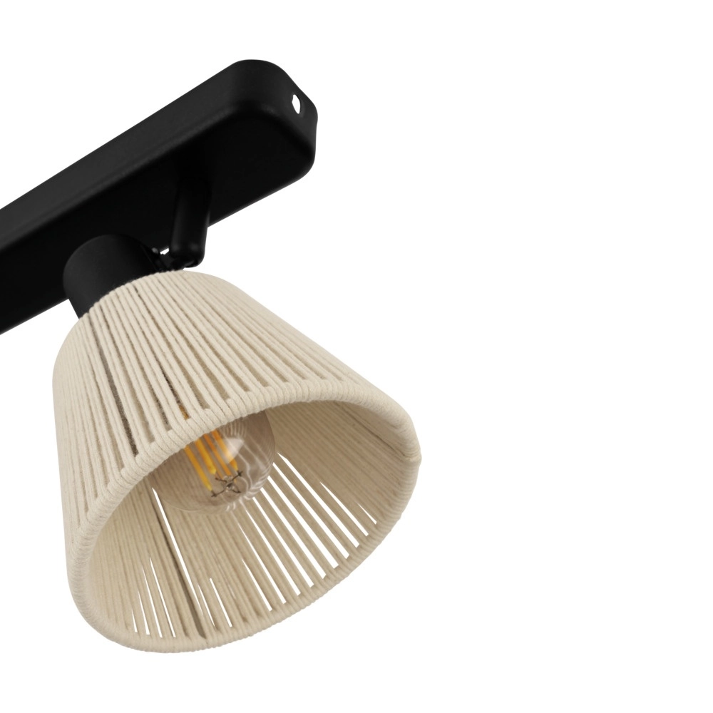 Ceiling lamp Seagard black with rattan 3-lights Eglo 9008606359844