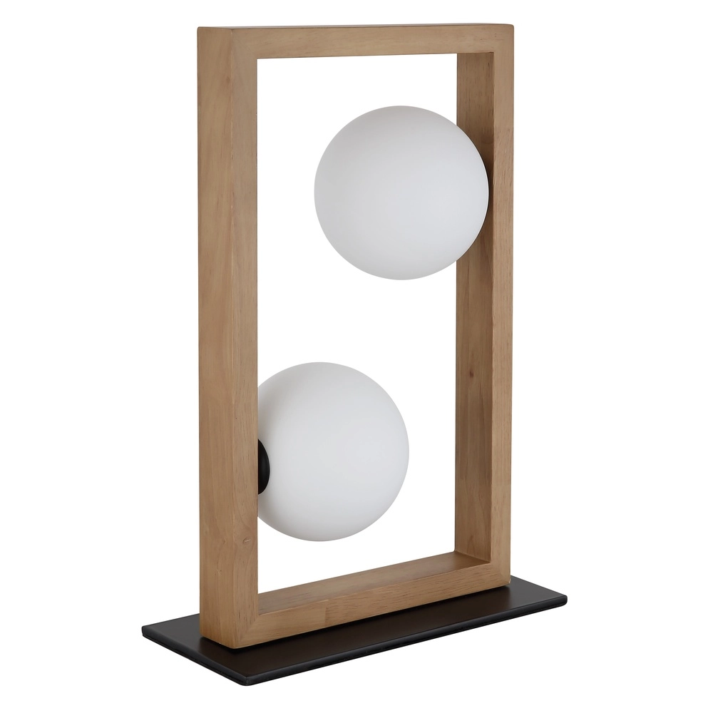 Modern table lamp Nanda black with wood Globo 9007371510948