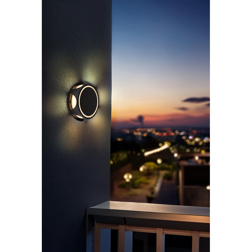 Spike light Akron Black Solar Round Globo 9007371510528