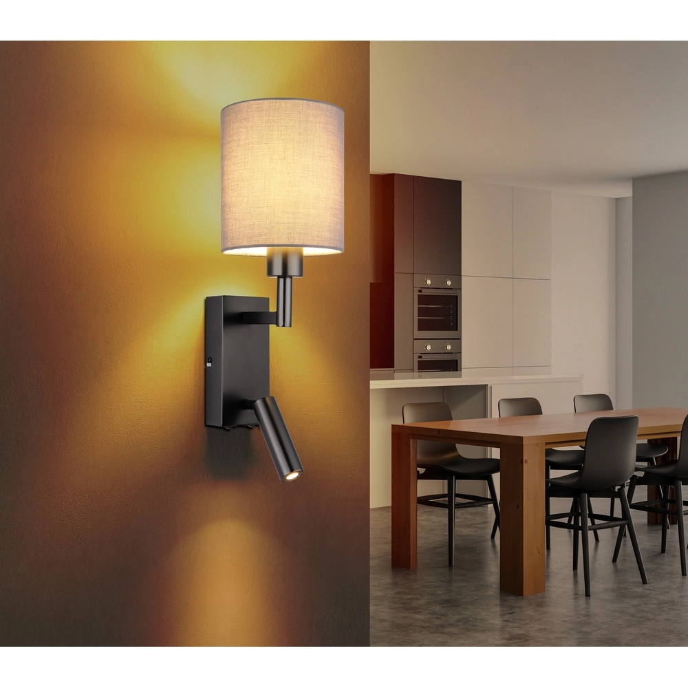 Bedside lamp Zamora black with cap Globo 9007371572892