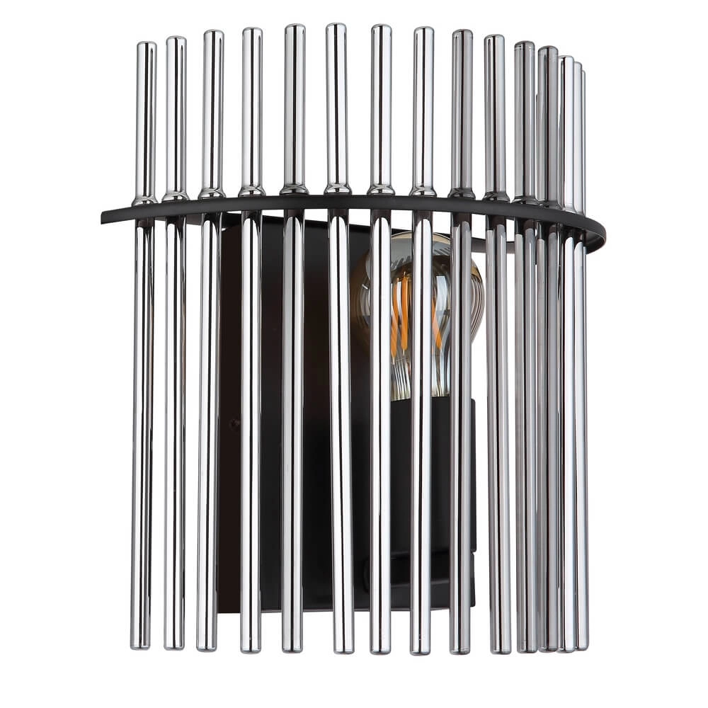 Black wall lamp Gorley with smoke glass Globo 9007371474769