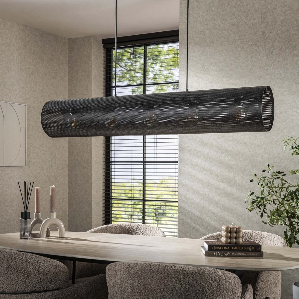 Horizontal Mesh Pendant Light Tubon 120cm - 5x E27 Lyora 8716803512245