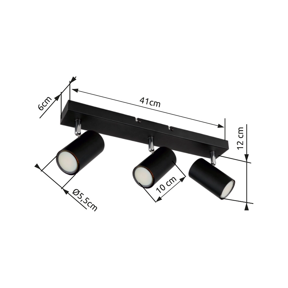 Ceiling lamp 3-lights Robby Black Globo 9007371439522