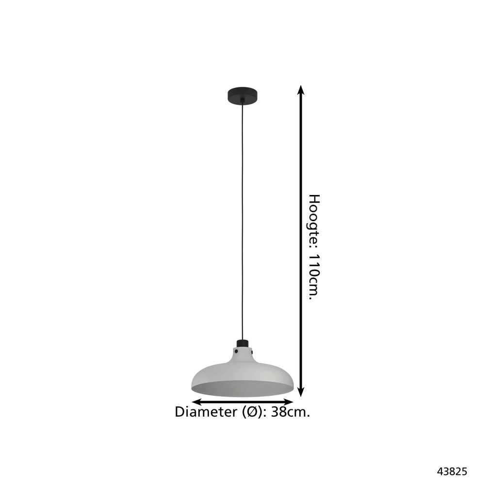 Grey pendant lamp Matlock Ø 38cm - design Eglo 9002759438258