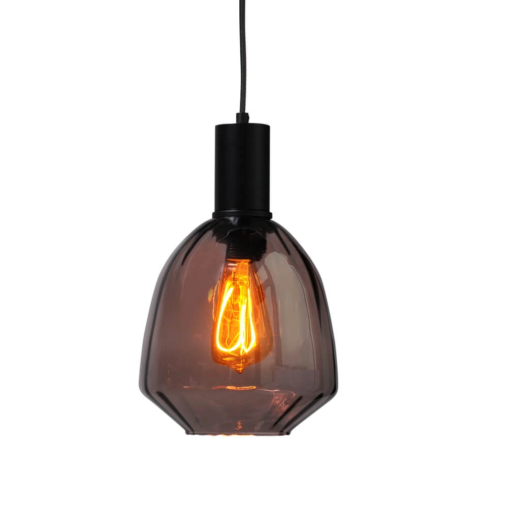 3-light hanging lamp - black - Porto with Nicolette glasses Masterlight 8718121270098