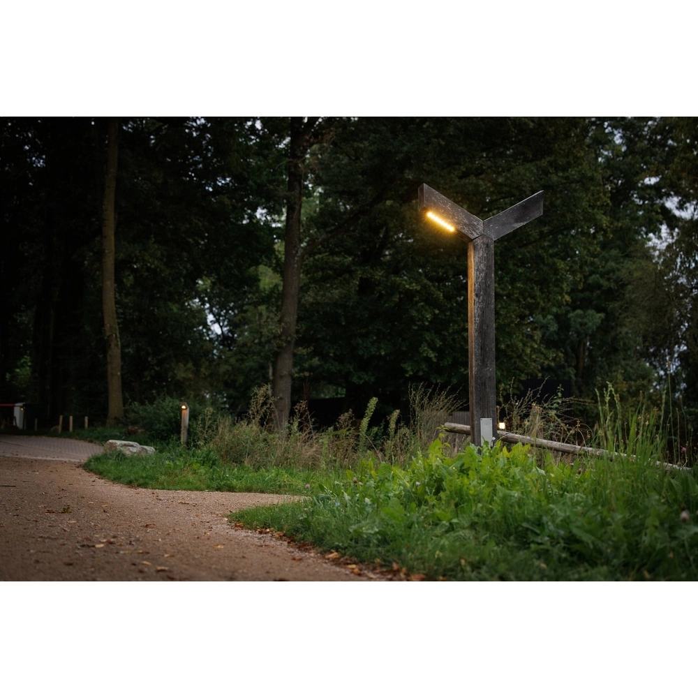 Double wooden street lamp Stelle Oak - 3M - PH07 - 3000K Timberlab 8716803514379