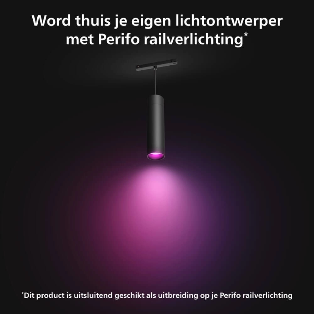 Hue Perifo - White and color extension hanging lamp black Philips 8719514407480