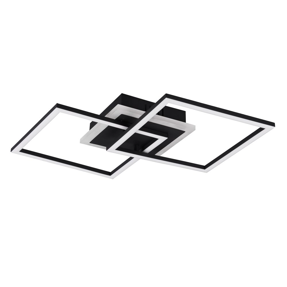 Square ceiling lamp Venida 57cm black