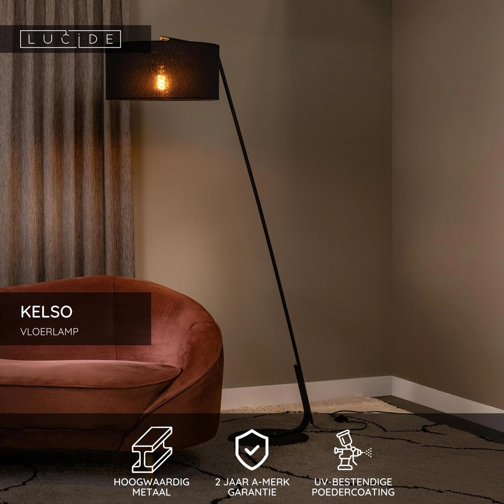 Floor lamp Kelso Black Lucide 5411212441966