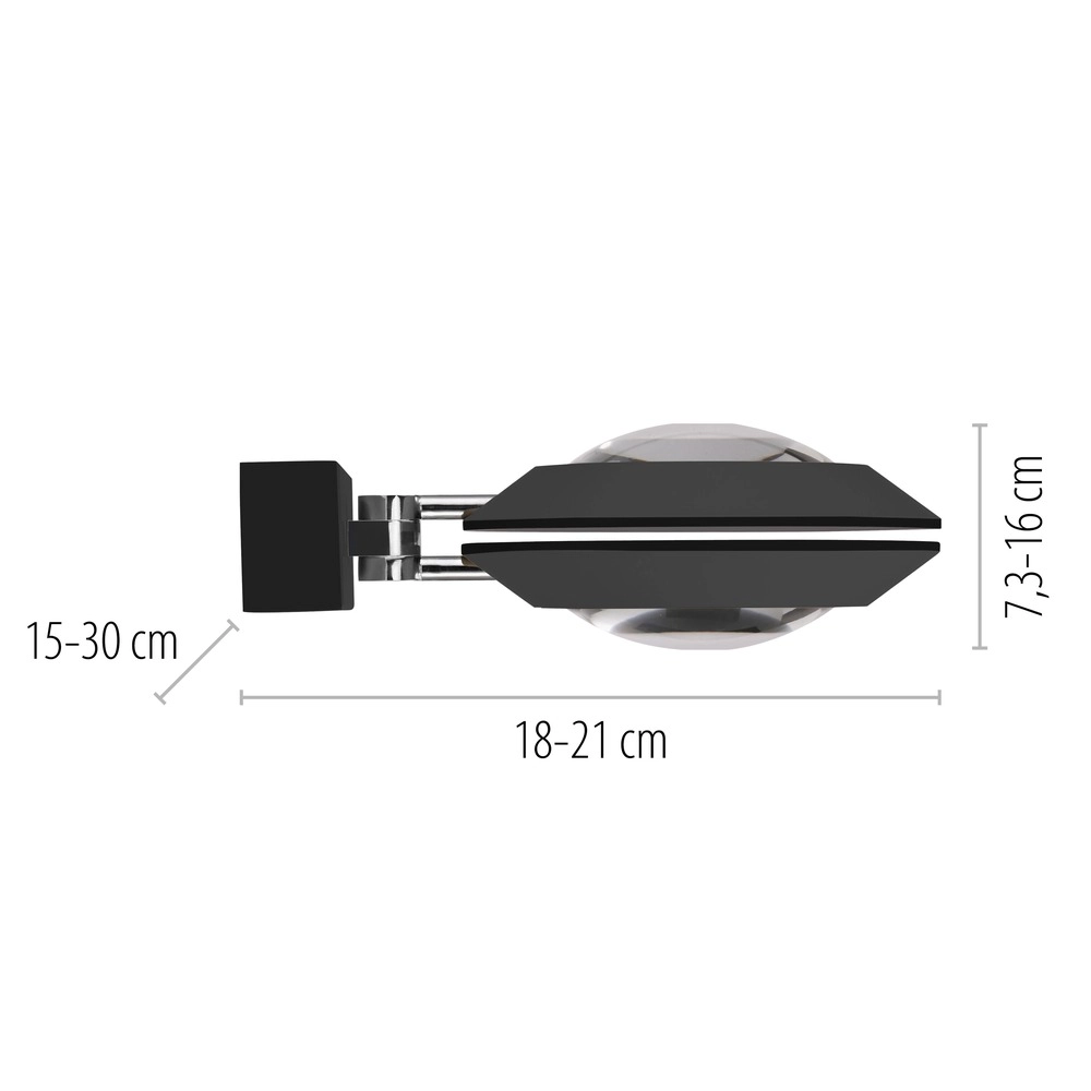 2L led wall light Pure Oculis black pearl Paul Neuhaus 4012248397008