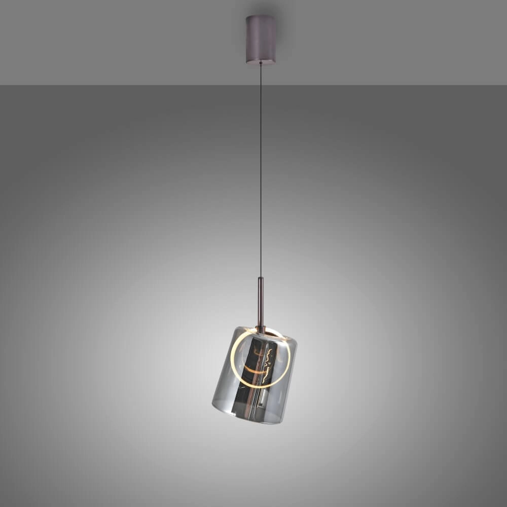 Pendant lamp Zula smoked Paul Neuhaus 4012248383612