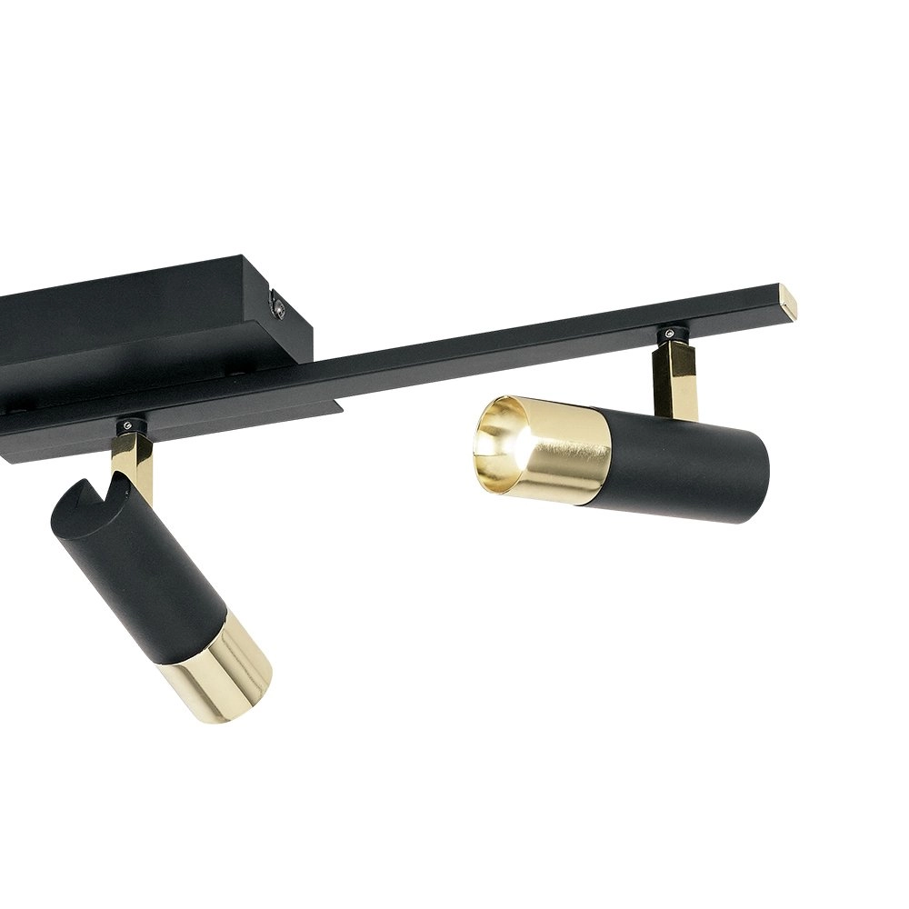 Design ceiling spotlight Tomares 3-light black with gold Stars of Light 9002759391461