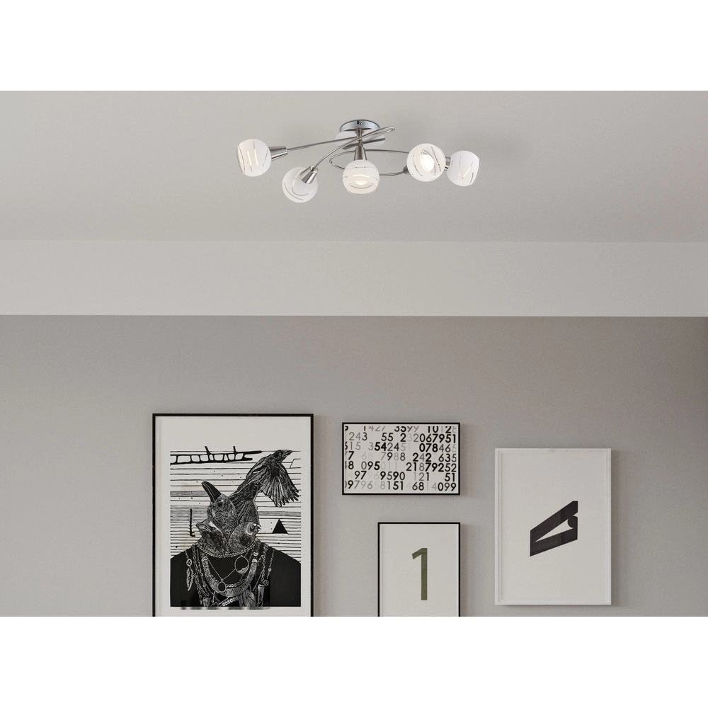Ceiling lamp Elliott 5-light nickel Globo 9007371294343