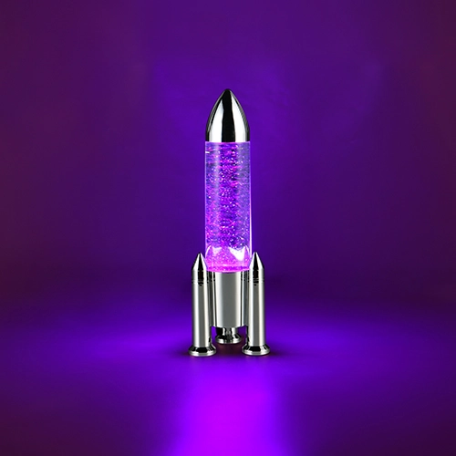 Table lamp Apollo rocket titanium grey