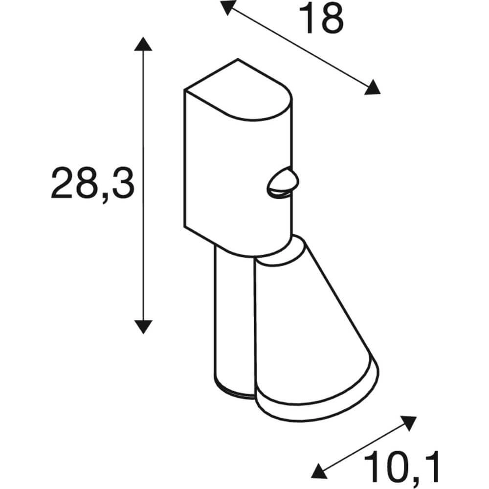 Design wall lamp T-Tube WL Black with sensor SLV 4024163291637