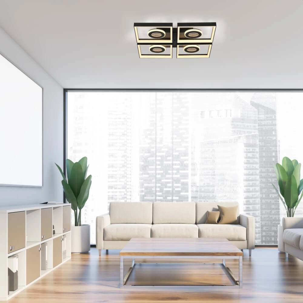 Square ceiling lamp Traforo quatro Paul Neuhaus 4012248384909