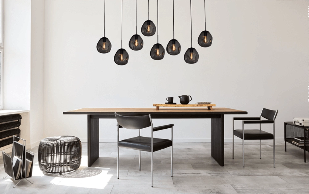 Hanging lamp Lava 8x smoke glass Ø 24cm Masterlight 8718121286365