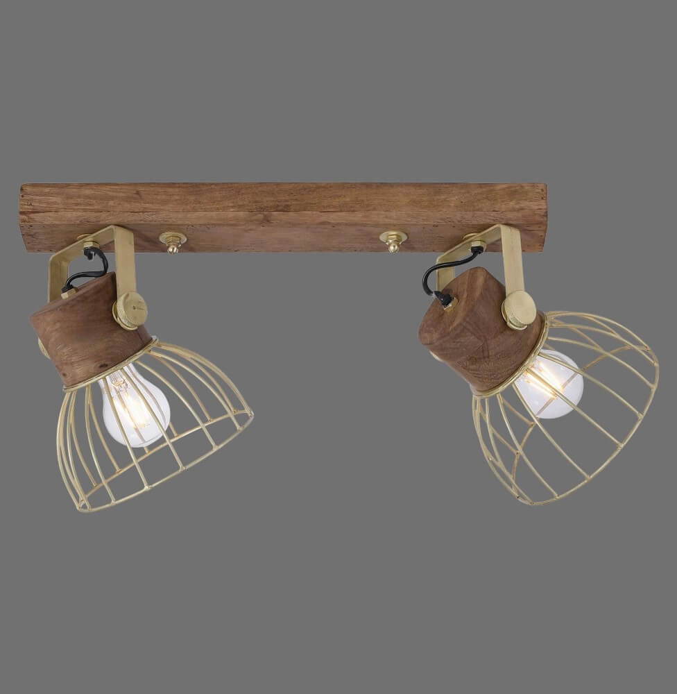 Ceiling lamp Alami Brown brass 2-lights Just Light 4043689976224