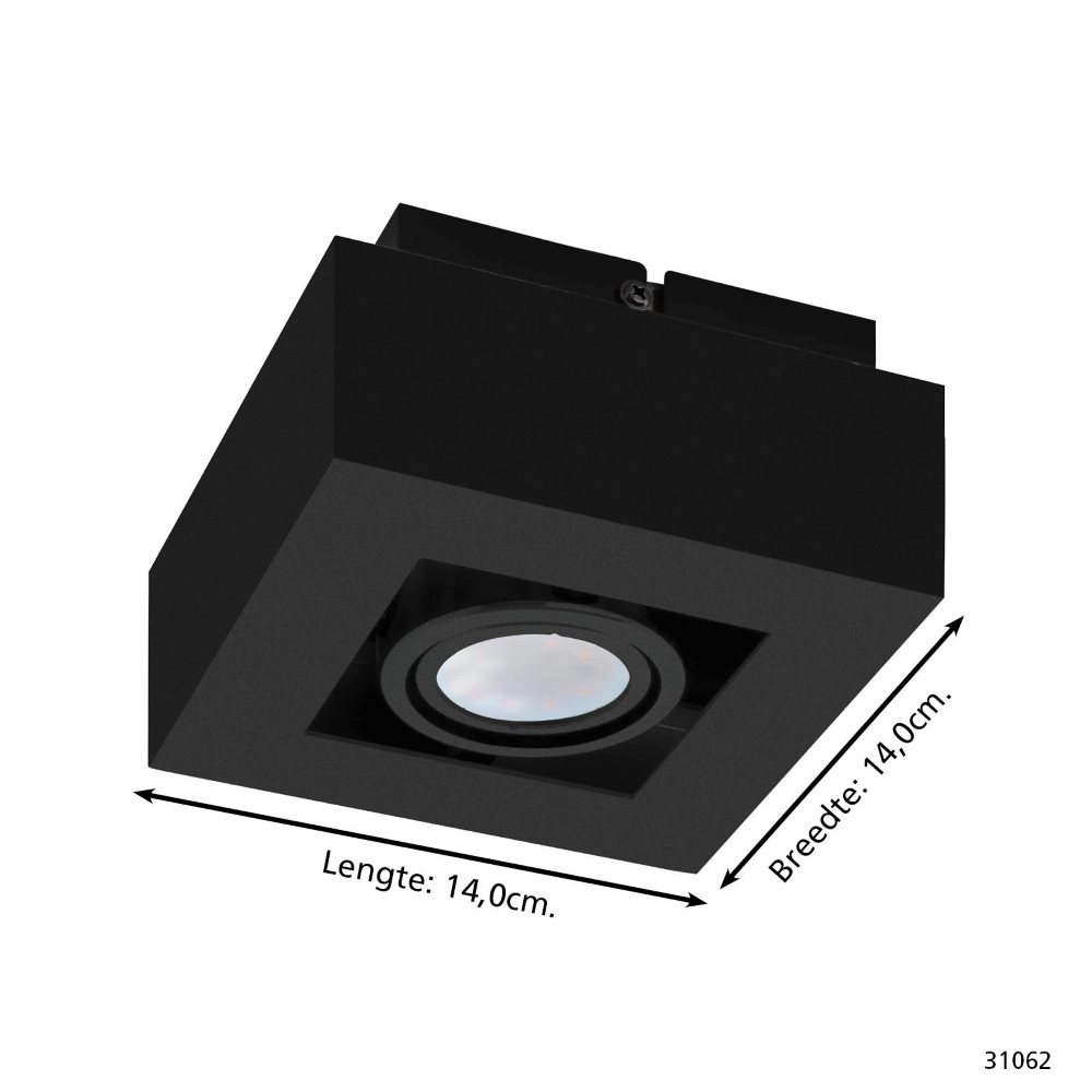 Black surface-mounted spotlight Mendoza ankle Eglo 9002759310622