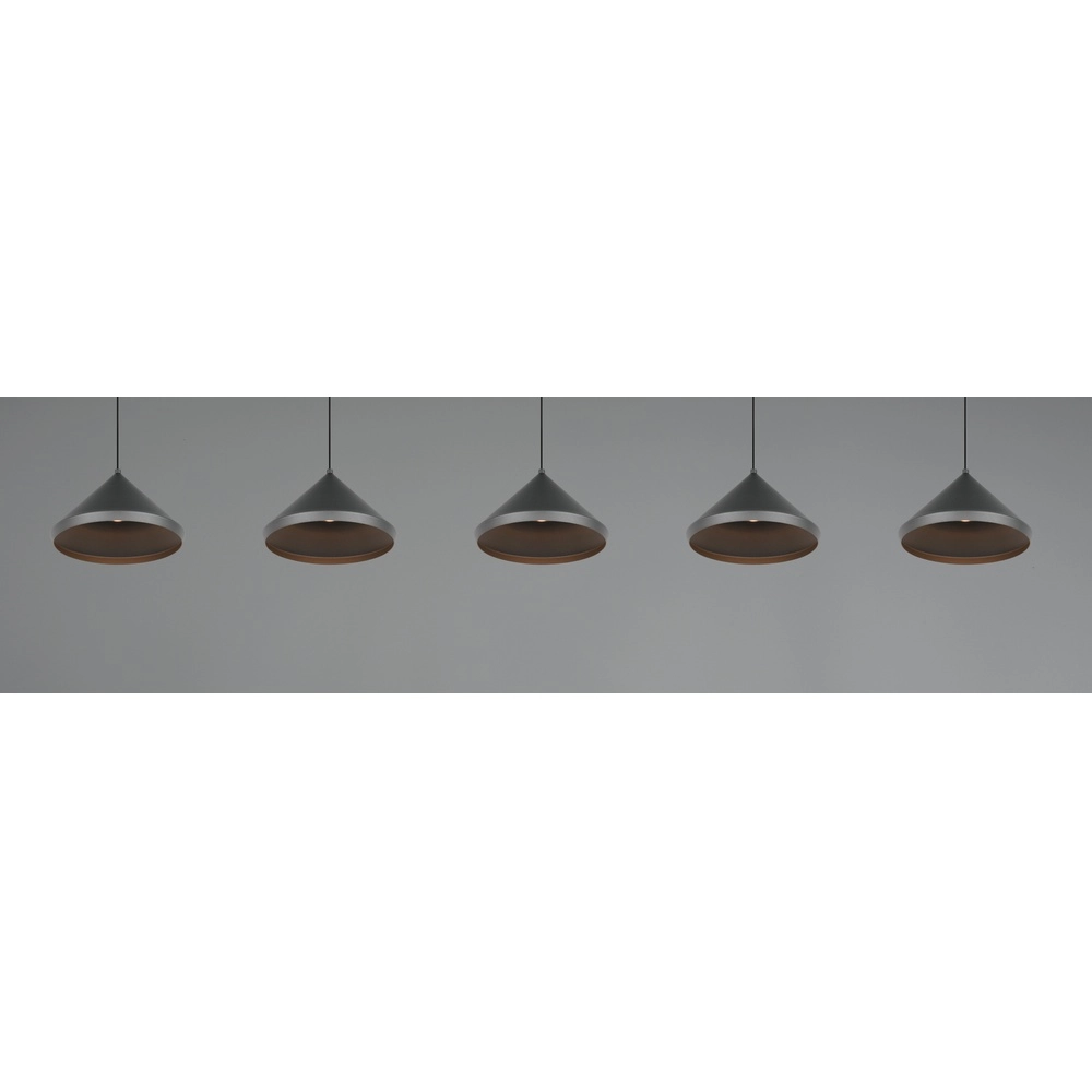 5-light pendant lamp Laguna black Trio 4017807667684