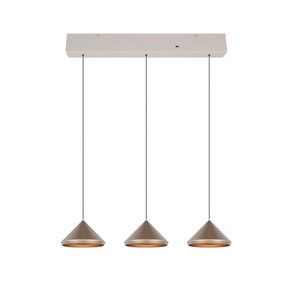 3-light pendant lamp Laguna coffee brown Trio 4017807671056
